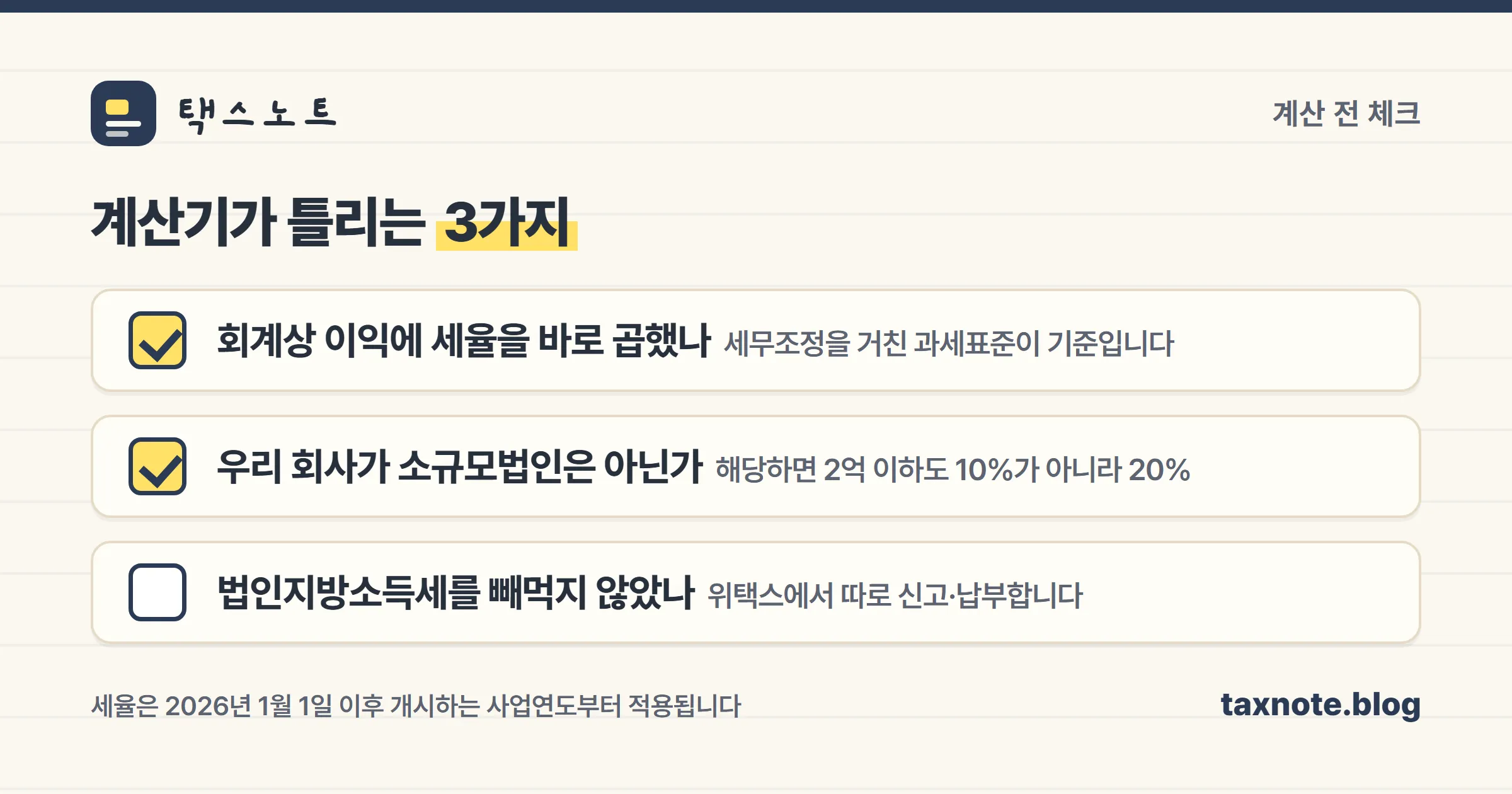법인세 계산 전 체크할 3가지